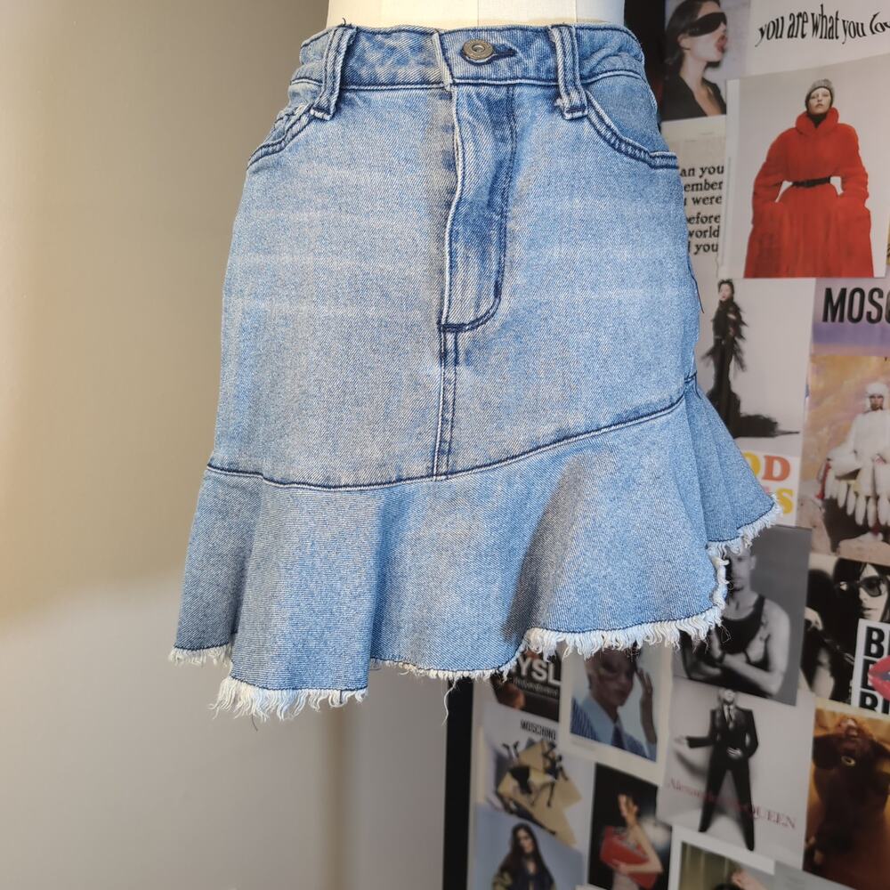 Arizona Jean Co. Denim Ruffle Mini Skirt